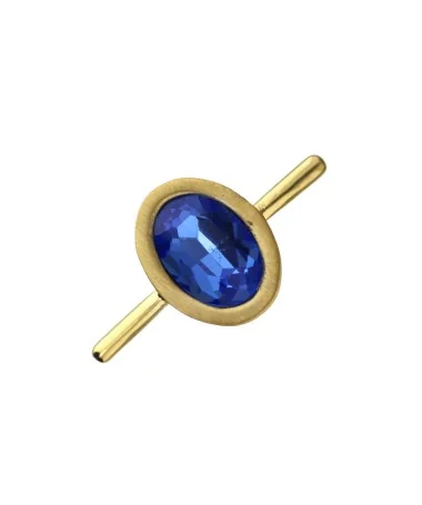 Entrepieza para Caucho Dorada Terminal 3mm, Sapphire Entrepieza para Caucho Dorada Terminal 3mm, Sapphire - Tierra de Abalorios