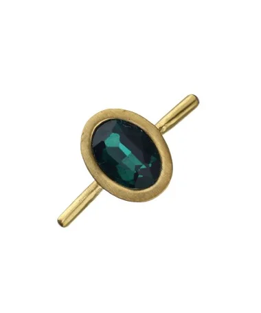 Entrepieza para Caucho Dorada Terminal 3mm, Esmeralda Entrepieza para Caucho Dorada Terminal 3mm, Esmeralda