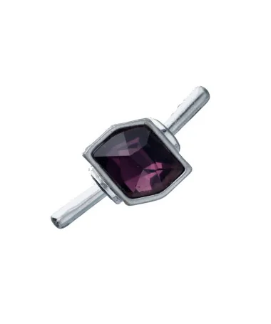 Entrepieza para Caucho Plateada Terminal 3mm, Amethyst Entrepieza para Caucho Plateada Terminal 3mm, Amethyst - Tierra de Abalorios
