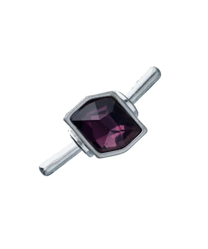 Entrepieza para Caucho Plateada Terminal 3mm, Amethyst - Tierra de Abalorios