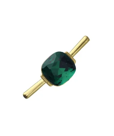 Entrepieza para Caucho Dorada Terminal 3mm, Esmeralda Entrepieza para Caucho Terminal 3mm Dorada, Esmeralda - Tierra de Abalorios