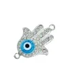 Conector Mano de Fátima y Ojo Turco 38x28mm con Swarovski - Tierra de Abalorios