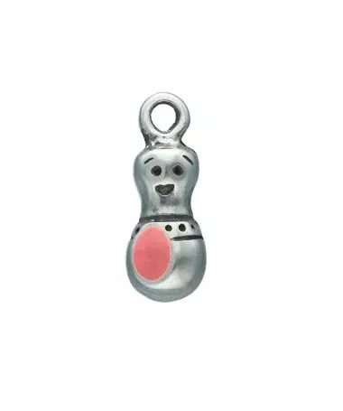 Colgante Chinito de la Suerte 23mm Rosa (Amistad), Plateado Colgante Chinito de la Suerte 23mm Rosa (Amistad), Plateado