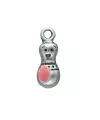 Colgante Chinito de la Suerte 23mm Rosa (Amistad), Plateado