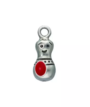 Colgante Chinito de la Suerte 23mm Rojo (Amor), Plateado