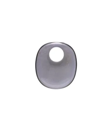 Colgante Metacrilato Oval 18x16mm Agujero 5,3mm, Gris - Tierra de Abalorios