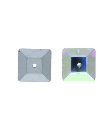 Cabujón Preciosa MC Square 10x10mm, Crystal AB Cabujón Preciosa MC Square 10x10mm, Crystal AB - Tierra de Abalorios