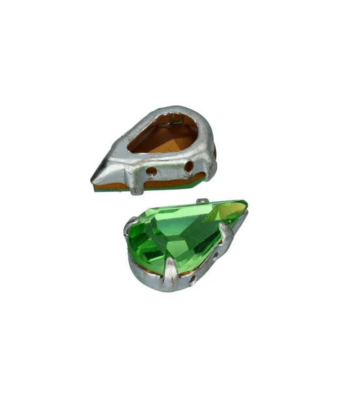 Pearshape Engastada Preciosa 13x8mm, Peridot | Tierra de Abalorios Pearshape Engastada Preciosa 13x8mm, Peridot | Tierra de Abalorios