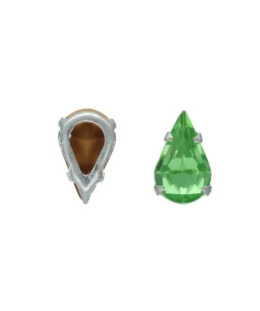 Pearshape Engastada Preciosa 13x8mm, Peridot Pearshape Engastada Preciosa 13x8mm, Peridot | Tierra de Abalorios