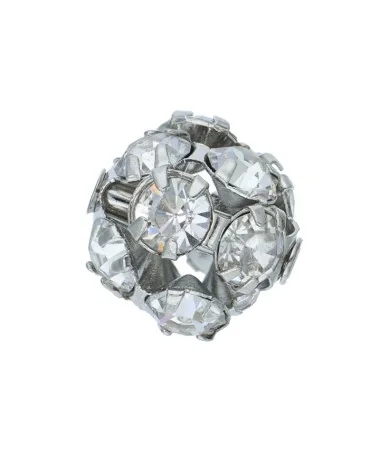 Bola Engarzada 12mm Baño Plata Vieja, Swarovski Cristal | Tierra de Abalorios