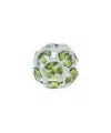 Bola Engarzada 8mm Baño Plata, Swarovski Olivine | Tierra de Abalorios