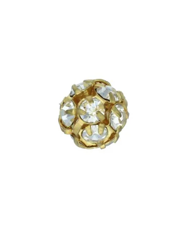 Bola Engarzada 6mm Baño Oro, Swarovski Cristal (10 uds.) Bola Engarzada 8mm Baño Oro, Swarovski Cristal | Tierra de Abalorios