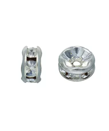 Swarovski 9843 Rondel 4,5mm Plata/Cristal | Tierra de Abalorios