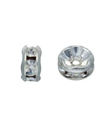 Swarovski 9843 Rondel 5mm Plata/Cristal Swarovski 9843 Rondel 4,5mm Plata/Cristal | Tierra de Abalorios
