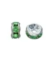 Swarovski 9843 Rondel 4,5mm Plata/Peridot | Tierra de Abalorios