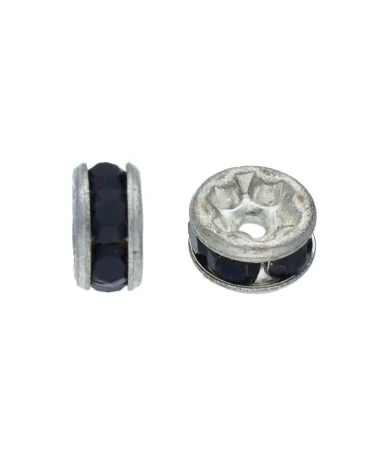 Swarovski 9843 Rondel 4,5mm Plata/Jet Swarovski 9843 Rondel 4,5mm Plata/Jet | Tierra de Abalorios