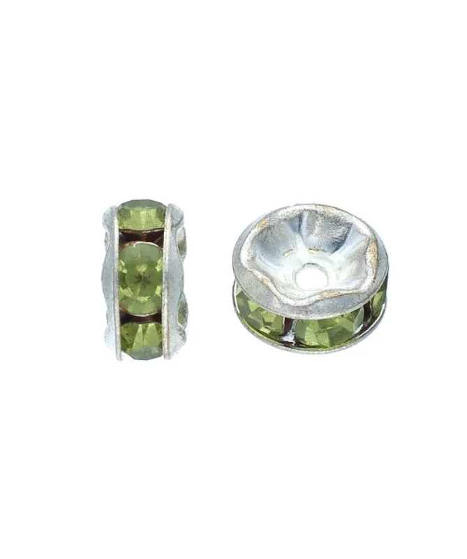 Swarovski 9843 Rondel 5mm Plata/Olivine | Tierra de Abalorios Swarovski 9843 Rondel 5mm Plata/Olivine | Tierra de Abalorios