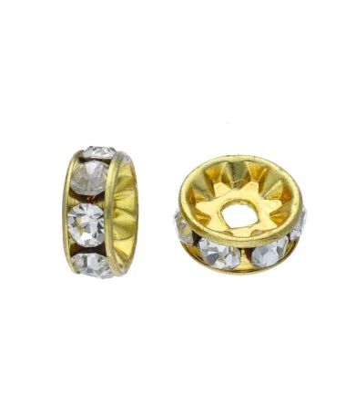 Swarovski 9843 Rondel 6mm Dorado/Cristal Swarovski 9843 Rondel 6mm Dorado/Cristal | Tierra de Abalorios