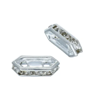 Swarovski Separador 77710 de 10x5mm Plateado/Cristal Swarovski Separador 77710 de 10x5mm Plateado/Cristal | Tierra de Abalorios