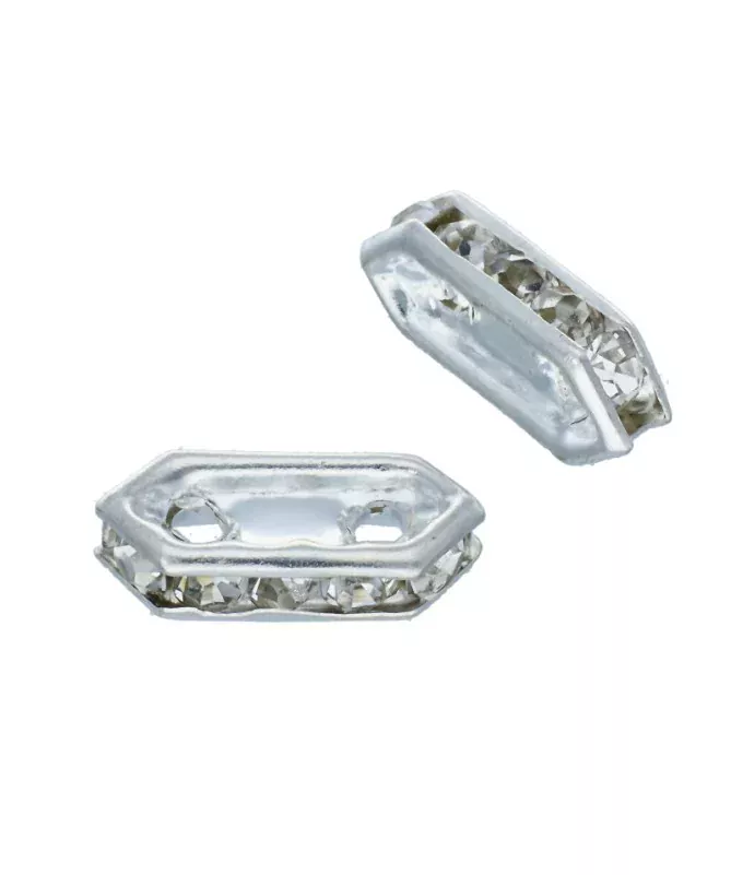 Swarovski Separador 77710 de 10x5mm Plateado/Cristal | Tierra de Abalorios Swarovski Separador 77710 de 10x5mm Plateado/Cristal | Tierra de Abalorios