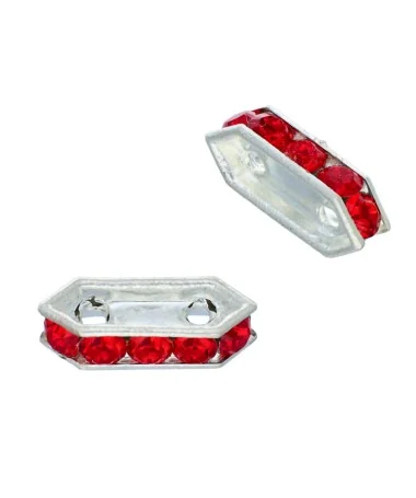 Swarovski Separador 77710 De 10x5mm Plateado/Siam Swarovski Separador 77710 de 10x5mm Plateado/Siam | Tierra de Abalorios