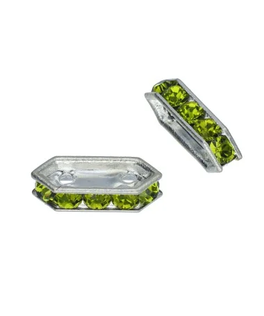 Swarovski Separador 77710 de 10x5mm Plateado/Olivine Swarovski Separador 77710 de 10x5mm Plateado/Olivine | Tierra de Abalorios