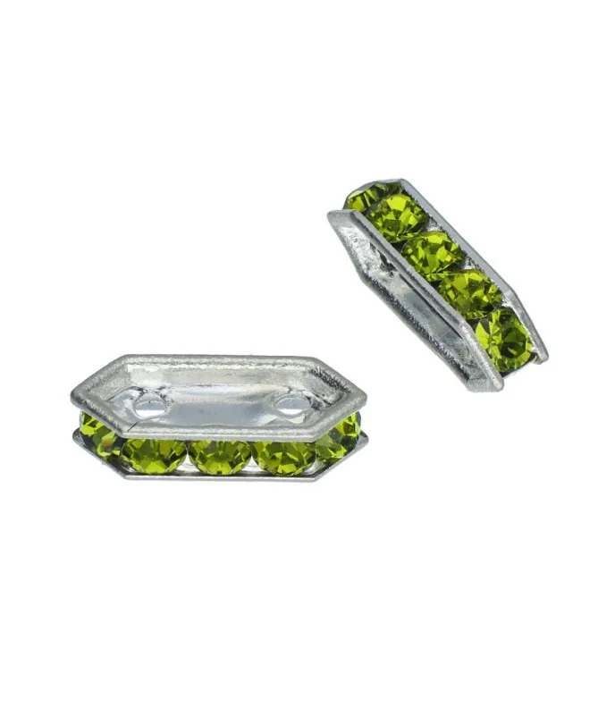 Swarovski Separador 77710 de 10x5mm Plateado/Olivine | Tierra de Abalorios