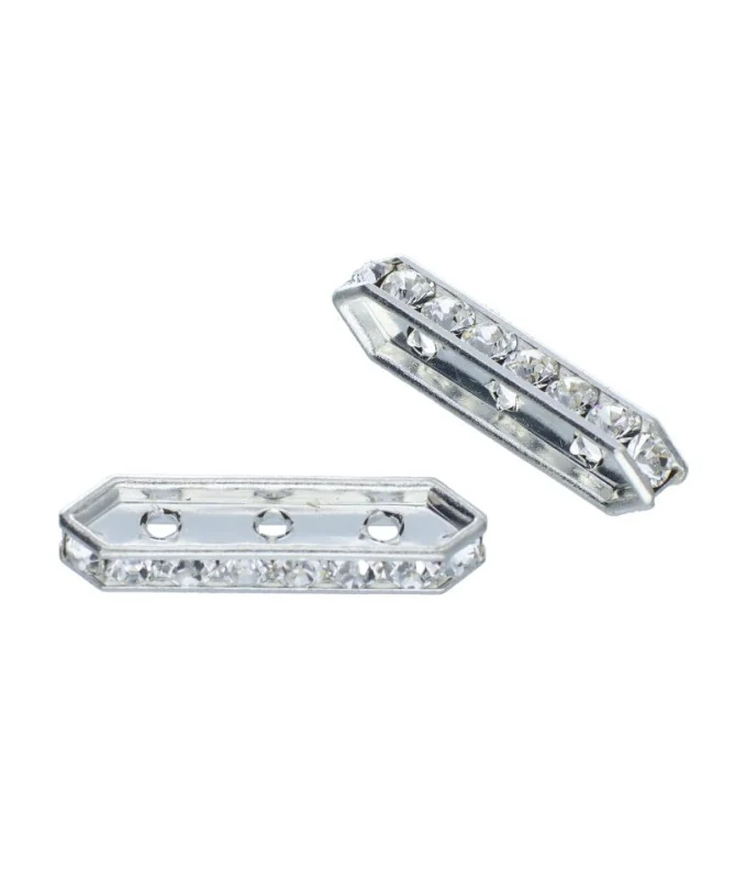 Swarovski Separador 77717 de 17x5mm Plateado/Cristal | Tierra de Abalorios Swarovski Separador 77717 de 17x5mm Plateado/Cristal | Tierra de Abalorios