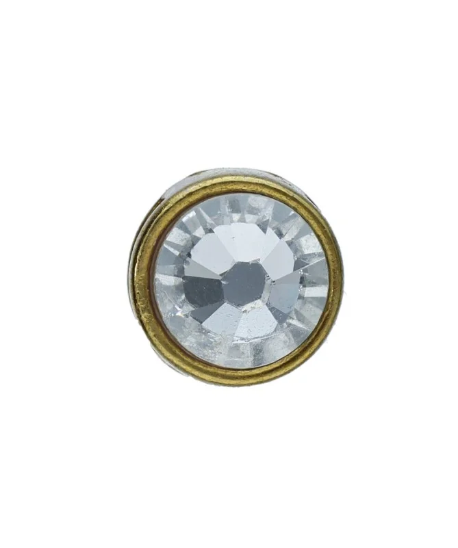 Pasador con Cristal 8mm Pasador Zamak con Cristal Swarovski de 8mm Agujero 6x2,5mm, Dorado | Tierra de Abalorios