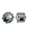 Entrepieza Flor 12mm Agujero 4mm con Swarovski, Plateada | Tierra de Abalorios
