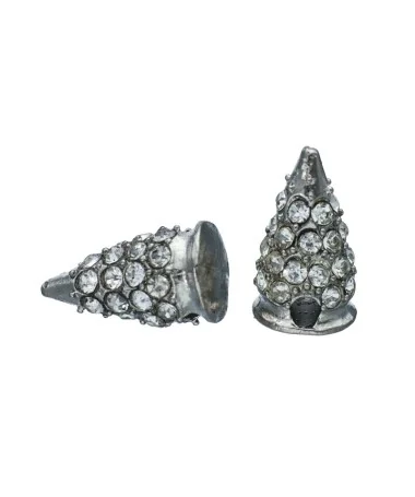 Spike 13x8mm Agujero 2mm con Swarovski Cristal, Plateado Spike 13x8mm Agujero 2mm con Swarovski Cristal, Plateado | Tierra de Abalorios