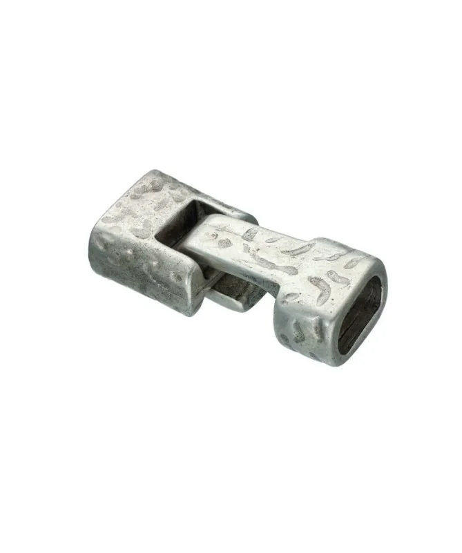 Cierre de Garfio 30x12mm Agujero 10x7mm, Plateado | Tierra de Abalorios