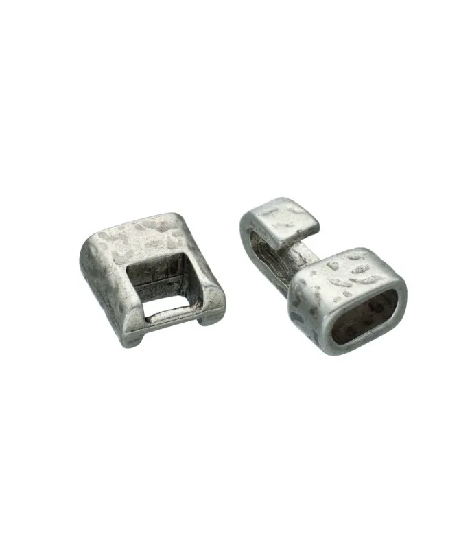 Cierre de Garfio 30x12mm Agujero 10x7mm, Plateado | Tierra de Abalorios