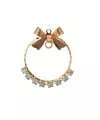 Colgante Aro con Lazo y Strass 25mm, Oro Rosa | Tierra de Abalorios