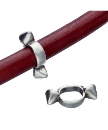 Entrepieza Regaliz con Spikes 25x5mm Agujero 10x7mm, Plateada Entrepieza Regaliz con Spikes 25x5mm Agujero 10x7mm, Plateada | Tierra de Abalorios