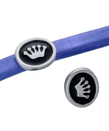 Entrepieza Regaliz Corona 21x17mm Agujero 10x7mm. Plateada Entrepieza Regaliz Corona 21x17mm Agujero 10x7mm. Plateada