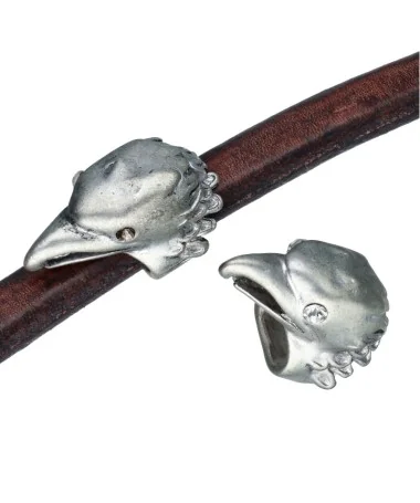 Entrepieza Regaliz Aguila 34x20mm con Cristal Swarovski Agujero 10x7mm, Plateado Matizado Entrepieza Regaliz Aguila 34x20mm con Cristal Swarovski Agujero 10x7mm, Plateado Matizado | Tierra de Abalorios