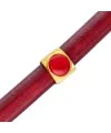 Entrepieza Regaliz 14x12mm Dorada con Cabujón Rojo