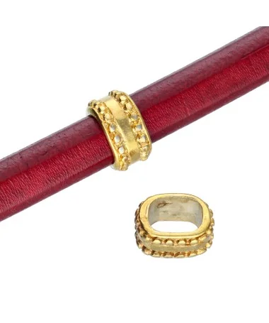 Entrepieza Regaliz Bolitas 15x8mm Agujero 10x7mm, Dorada Entrepieza Regaliz Bolitas 15x8mm Agujero 10x7mm, Dorada