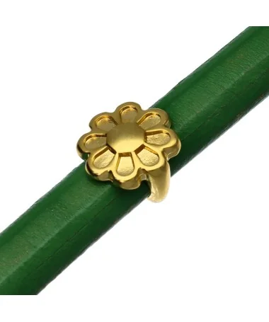 Entrepieza Regaliz Flor 14mm Agujero 10x7mm, Dorada Entrepieza Regaliz Flor 14mm Agujero 10x7mm, Dorada