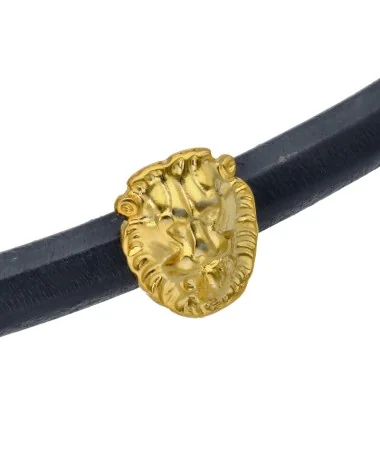 Entrepieza Regaliz León 22x18mm Agujero 10x6mm, Dorado Entrepieza Regaliz León 22x18mm Agujero 10x6mm, Dorado