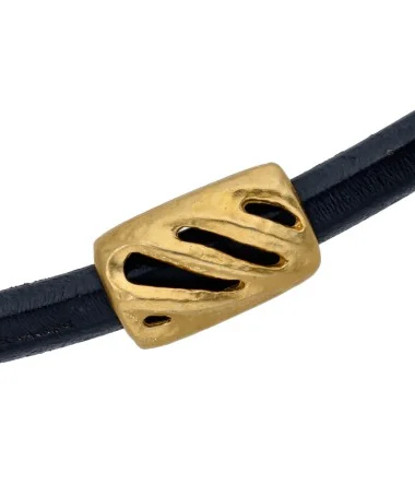 Entrepieza Regaliz Tubo Calado 30x19mm Agujero 12x7mm, Dorado