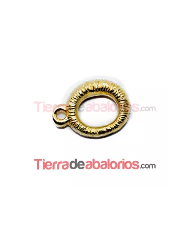 Aro Regaliz Mil Rayas 21x15mm con Anilla, Dorado