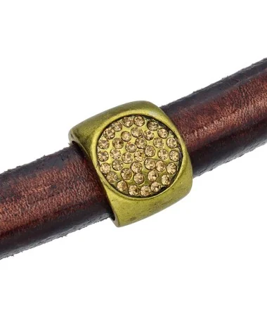 Entrepieza Regaliz 15x12mm, Oro Viejo con Cristal Swarovski Entrepieza Regaliz 15x12mm, Oro Viejo con Cristal Swarovski
