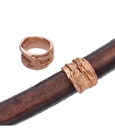 Entrepieza Regaliz Irregular 14x11mm Agujero 10x7mm, Oro Rosa