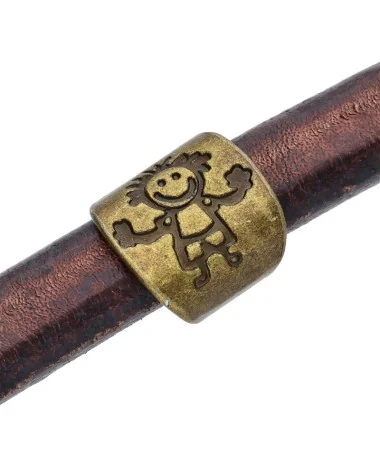 Entrepieza Regaliz Niño 15x15mm Agujero 12x8mm, Oro Viejo