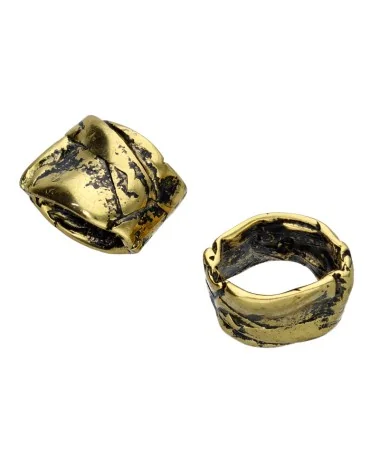 Tubo Irregular de 19x15mm Agujero 15x11mm, Oro Viejo Tubo Irregular de 19x15mm Agujero 15x11mm, Oro Viejo