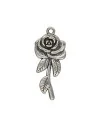 Colgante Rosa 45x20mm con Anilla, Plateada