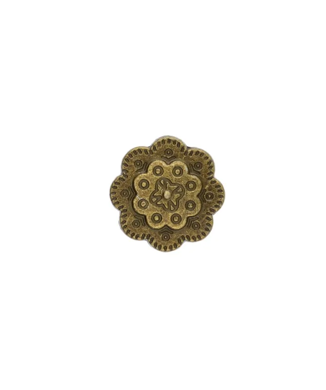 Entrepieza Pasador Flor 17mm Agujero 10x2mm, Oro Viejo