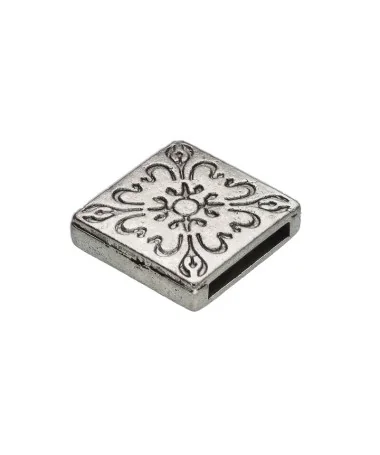 Pasador Adorno Flor 17x17mm Agujero 13x2mm, Plateado Pasador Adorno Flor 17x17mm Agujero 13x2mm, Plateado